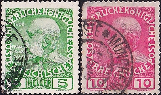 Австрия 1913 год . Главы государств , часть серии . Каталог 0,60 €.